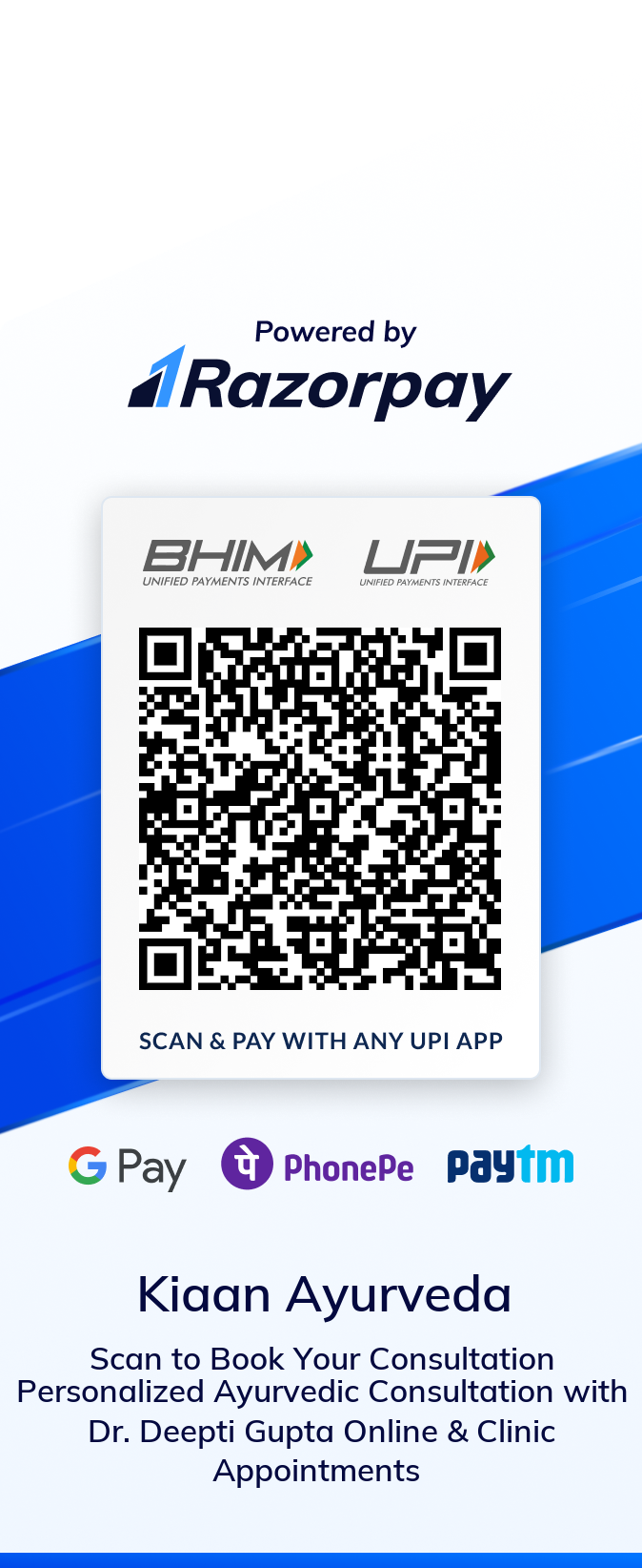 Kiaan Ayurveda UPI QR
